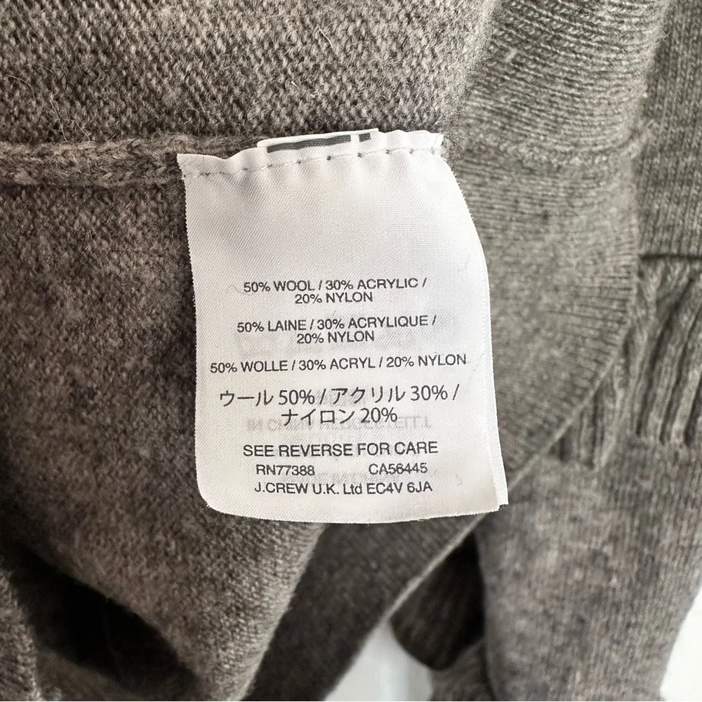 J. Crew Ruffle Sleeve Sweater in Gray